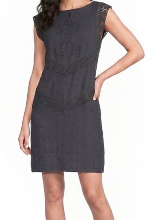 Lucky Brand Dresses & Skirts - Lucky Brand Schiffli Round Neck Cap Sleeve Shift Dress - NEW WITH TAGS